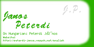 janos peterdi business card